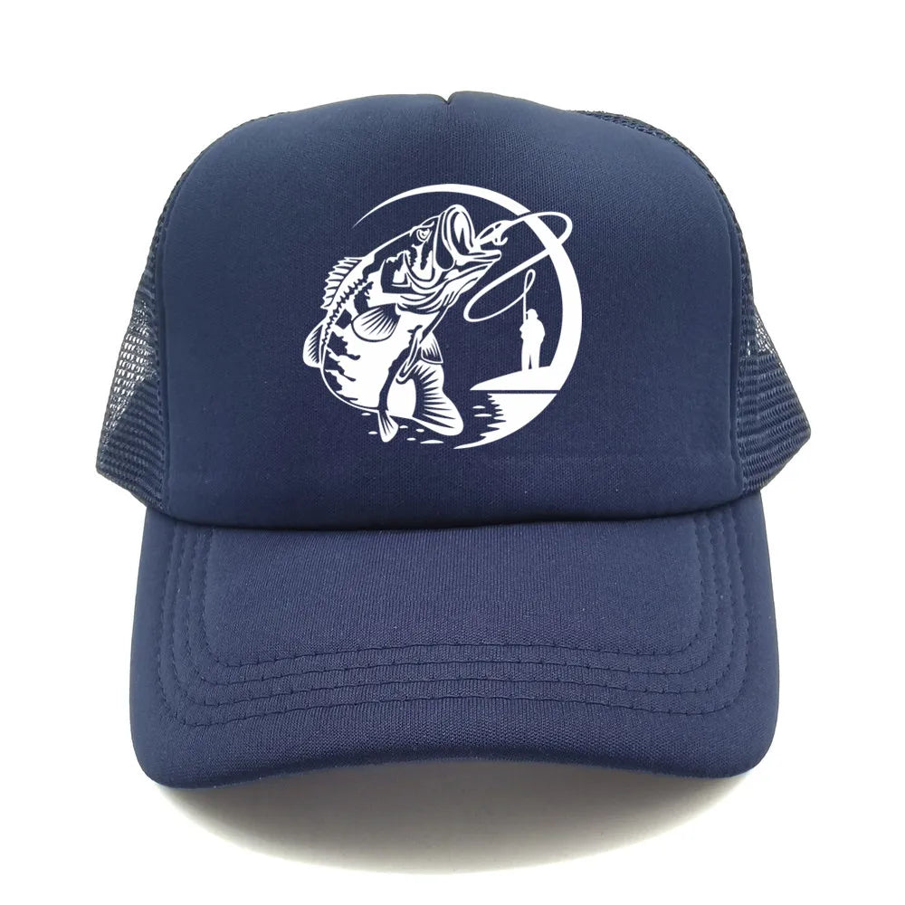 Fiske-skelett-trucker-keps, sommar, herr, cool fiskarkeps, basebollkeps, unisex, utomhus, nätkepsar, MZ-238