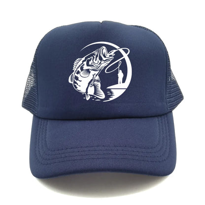 Fiske-skelett-trucker-keps, sommar, herr, cool fiskarkeps, basebollkeps, unisex, utomhus, nätkepsar, MZ-238