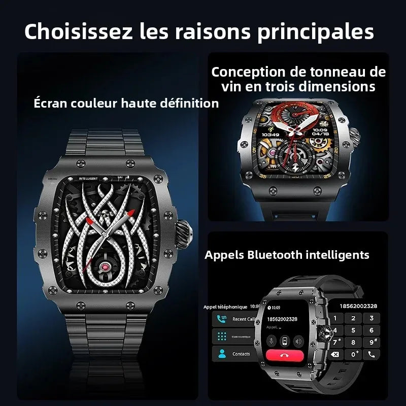 New Trend Smart Watch 1.76 inch AMOLED 3D Dynamic Dial IP67 Waterproof Bluetooth Call NFC Voice Assistant Men Sports Smartwatch