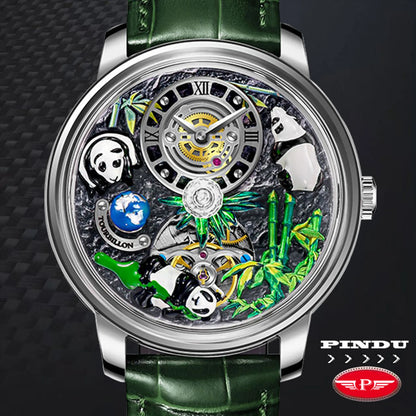 PINDU Panda National Treasure Series Mechanical Watch Men M2791B Movement Sapphire Mirror Waterproof Automatic Mechanical Watch