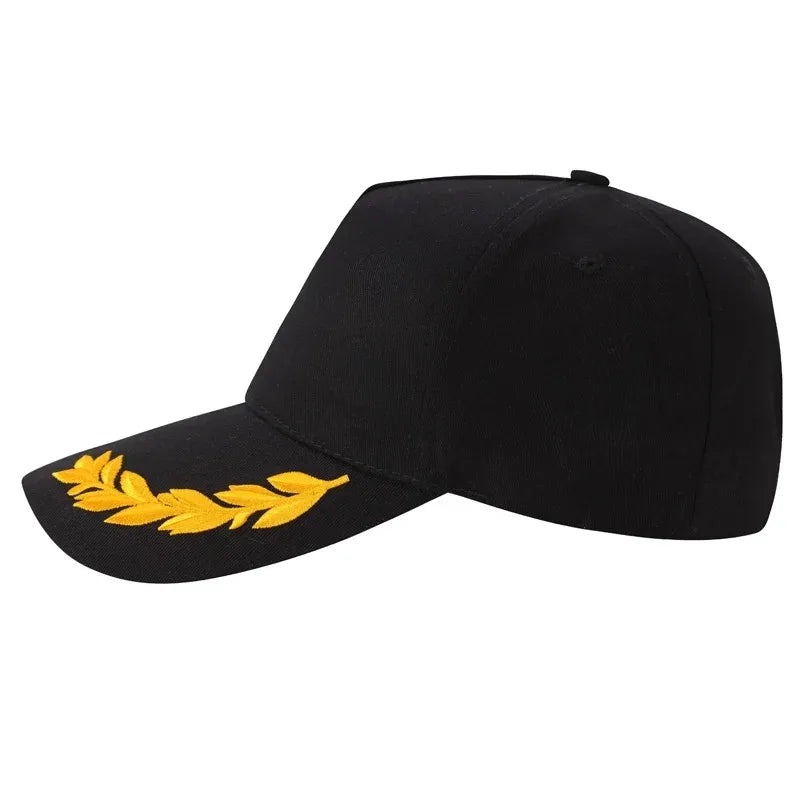Wheat Stitch Baseball Cap -6-Panel Cotton Sun Hat with Brass Buckle Adjustable Outdoor Fashion Snapback Trendy Unisex Peaked Cap