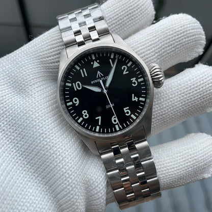 STEELFLIER Official SF743 Quartz Pilot VH31 Steel Strap Onion Crown 20Bar Waterproof Sapphire Crystal Luxury Dive Luminous Watch