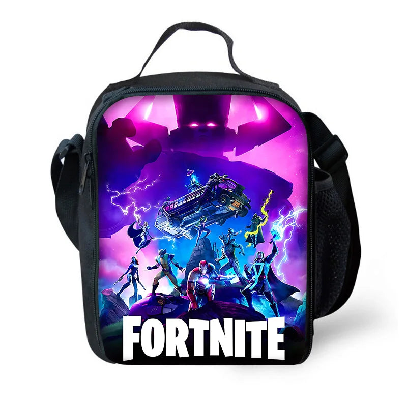 Child Hot Game F-FortniteS Insulated Large Capacity Bag for Boy Girl Student Outdoor Picnic Resuable Thermal Cooler Lunch Box