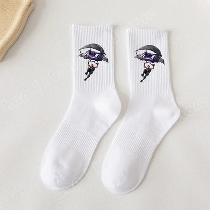Fortnite Socks Cartoon Game Character Long Sock for Kids tudents in Spring and Autumn Solid Color Cotton Socks Birthday Gifts