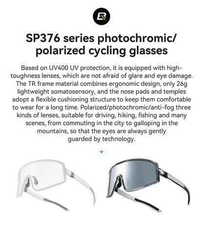 ROCKBROS Cycling Glasses Polarized Photochromic Anti-Fog Sunglasess Windproof Goggles Sport MTB Road Bike Shades