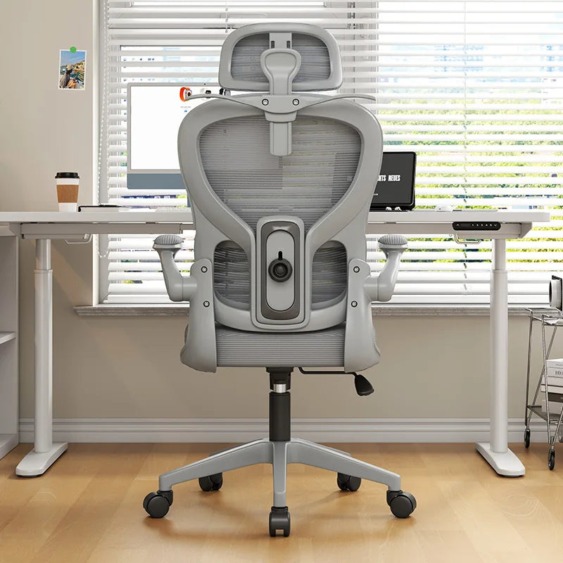 Chaise de bureau ergonomique pour le gaming avec soutien lombaire, chaise d'ordinateur pivotante confortable pour la maison, idéale pour les longues sessions de travail