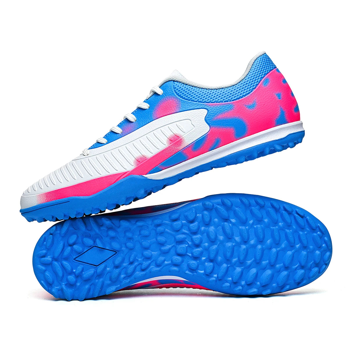 Chaussures de football TF multi-terrain adaptables, en tissu PU respirant et doux pour la peau, semelle en caoutchouc antidérapante, stabilité optimale pour l'entraînement quotidien