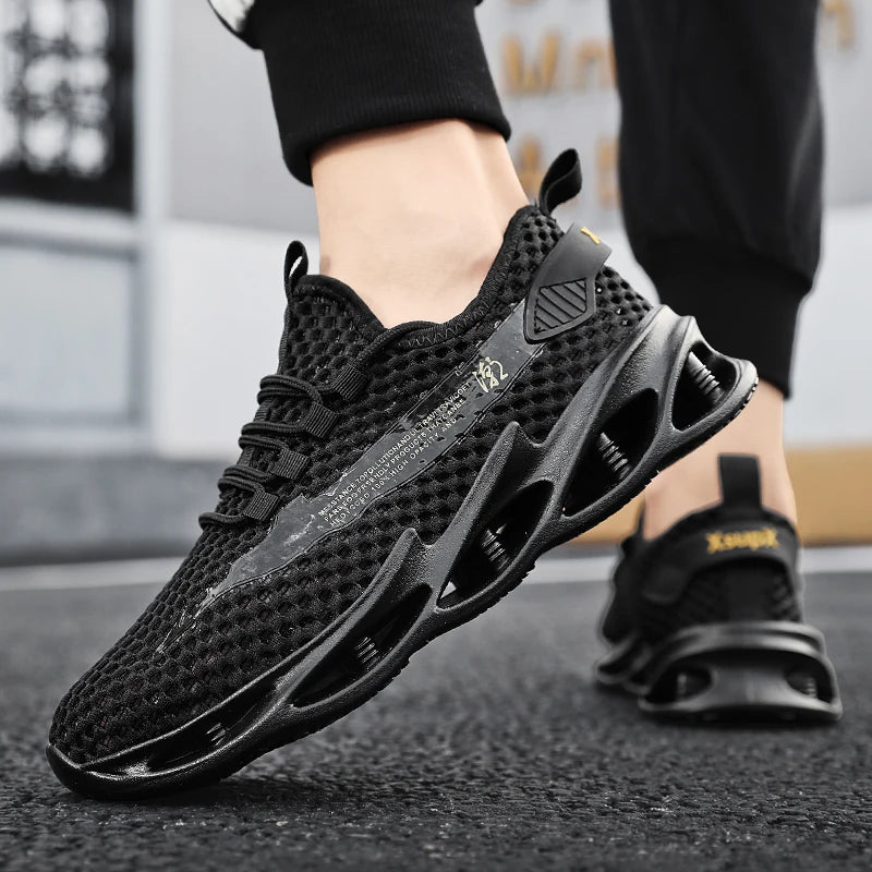 2025 New Summer Sneakers Men Mesh Breathable Running Tennis Shoes Outdoor Sports Tenis Masculino White Casual Walking Shoes Size