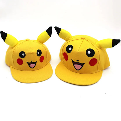 Hat Anime Pokemon Baseball Cap Hat Adjustable Pikachu Cosplay Hip Hop Cartoon Adult Hats Boy Girl Kids Birthday Gifts