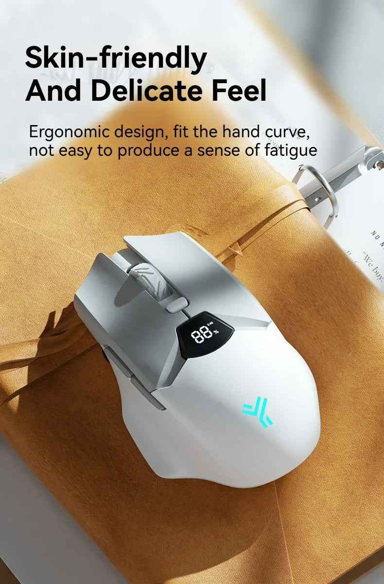 2.4G Bluetooth draadloze muis met schermweergave, 600mAh batterij met grote capaciteit en licht klinkende knoppen voor gaming en kantoor