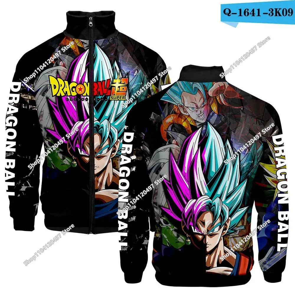 Anime Goku Dragon Ball Jacket Men Women Harajuku Hip Hop Japanese Zip Up Hoodies Goku Clothes Stand Collar Sweatshirt