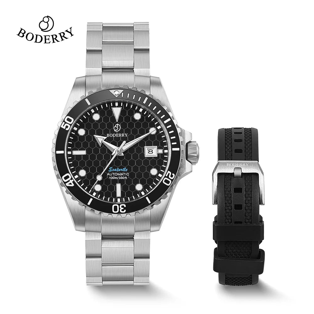 Boderry Seaturtle Titanium Diver Watch Men Luxury Bronze Watches Automatic Mechanical Wristwatch Sport 200M Waterproof Luminous