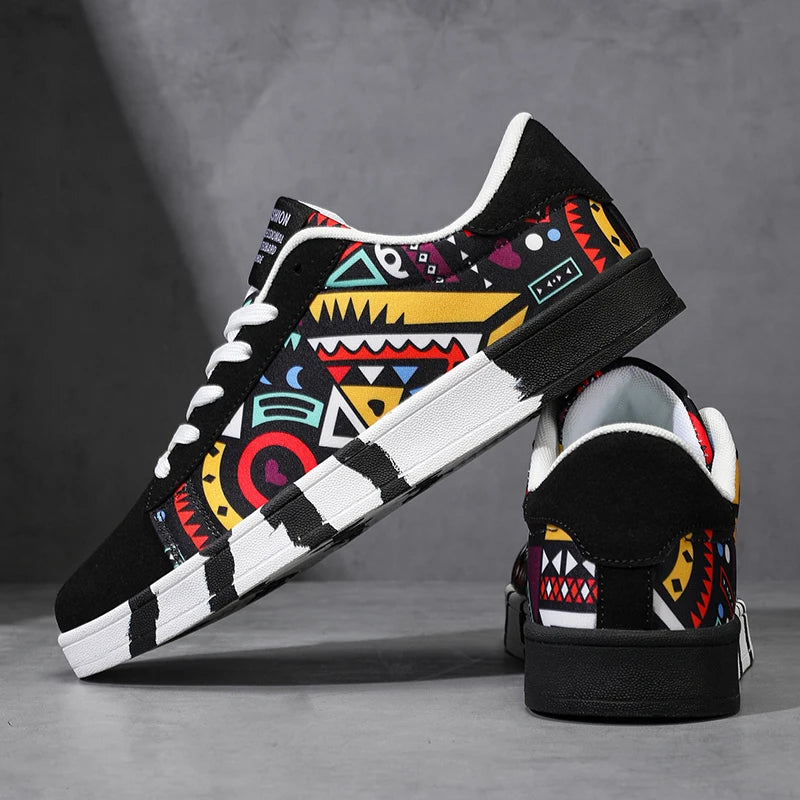 YRZL skateboard-sko til mænd, sneakers i kanvas, afslappede og åndbare gåsko, lette flade sko til mænd, trendy streetwear-sportssko