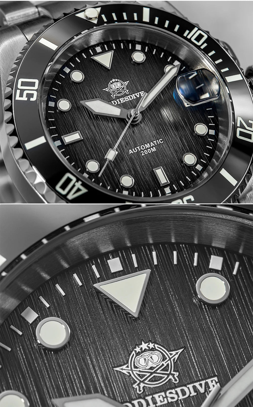 ADDIESDIVE Hot selling Men's Automatic Watch Sapphire Glass 200m Waterproof Watch BGW9 Night Light Classic Men's Watch AD2536