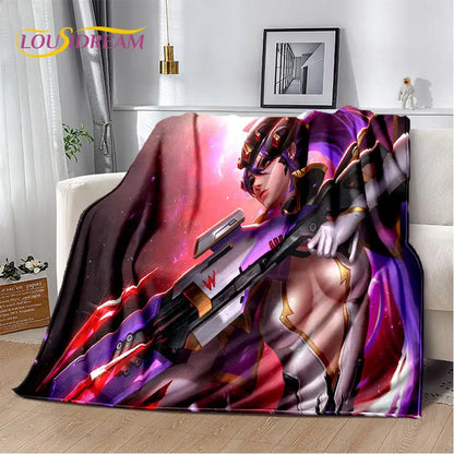 Overwatch Game Gamer DVA  Reaper Soft Plush Blanket,Flannel Blanket Throw Blanket for Living Room Bedroom Bed Sofa Picnic Kid 3D