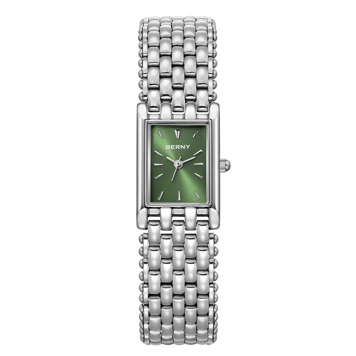 BERNY Square Watch for Women Quartz Ladies Wristwatches Stainless Steel Women Small Dial Watch Luxury Casual Fashion Watches