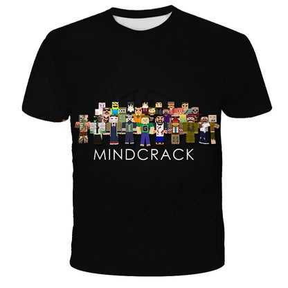Boys T Shirt Minecraft Popular Tops 3D Printed Casual Summer Cute Boys Girls Building Blocks Cartoon T-shirt Inside Outside Mc