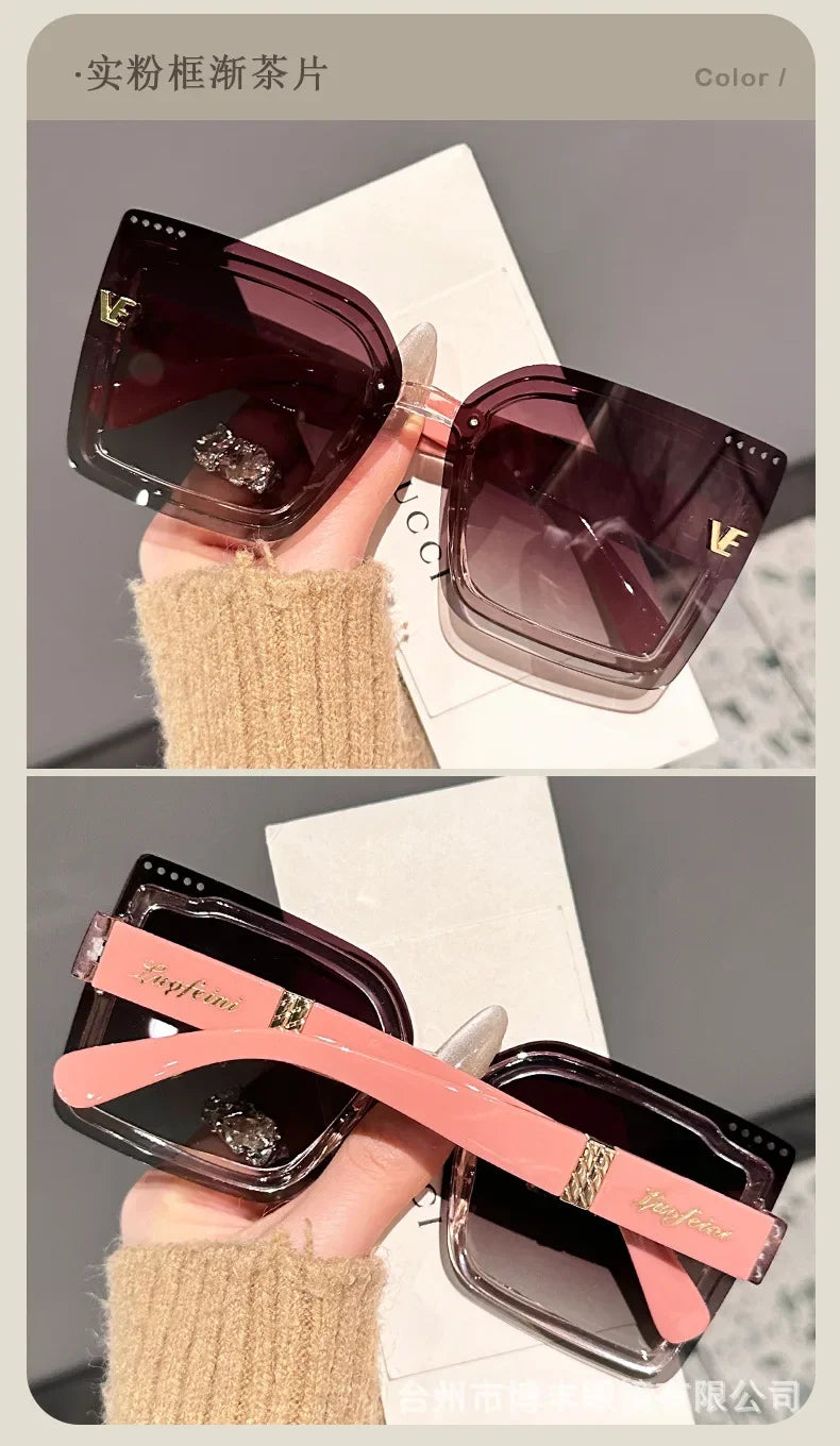 New Square Polarized Sunglasses Women Oversized Large Sun Glasses Ladies UV400 Classic Shades Oculos De Sol Luxury Designer