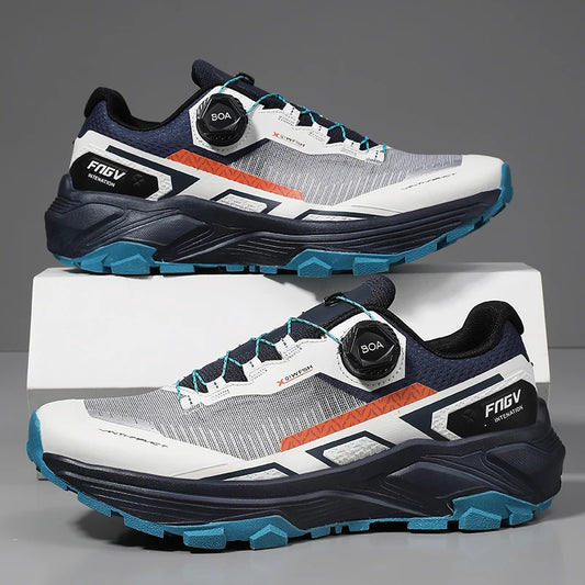 Spring & Summer Men's Running Shoes Outdoor Hiking, Wear-Resistant Trail Shoes with BOA Closure, Breathable Sports & Casual Style
