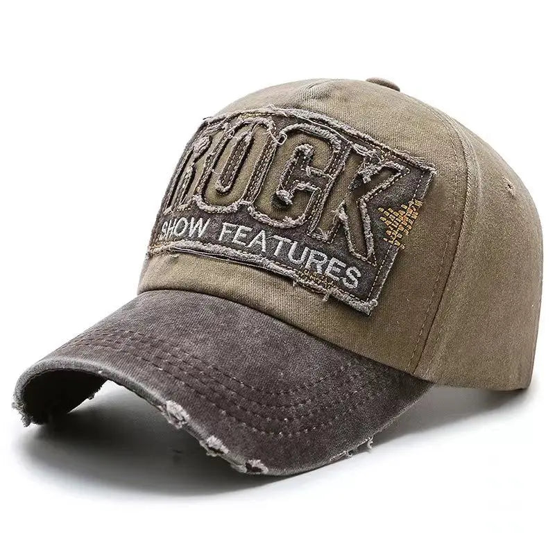 Hochwertige Baseballkappe aus Baumwolle mit ROCK-Schriftzug-Stickerei für Damen und Herren – Gorras Snapback Outdoor-Sport-Sonnenhut