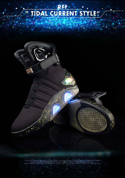 Men Remote Control Led Mag Shoes Fashion Light Up Sneakers Air Shoes Usb Recharging Shoes Back To The Future Boots 1989