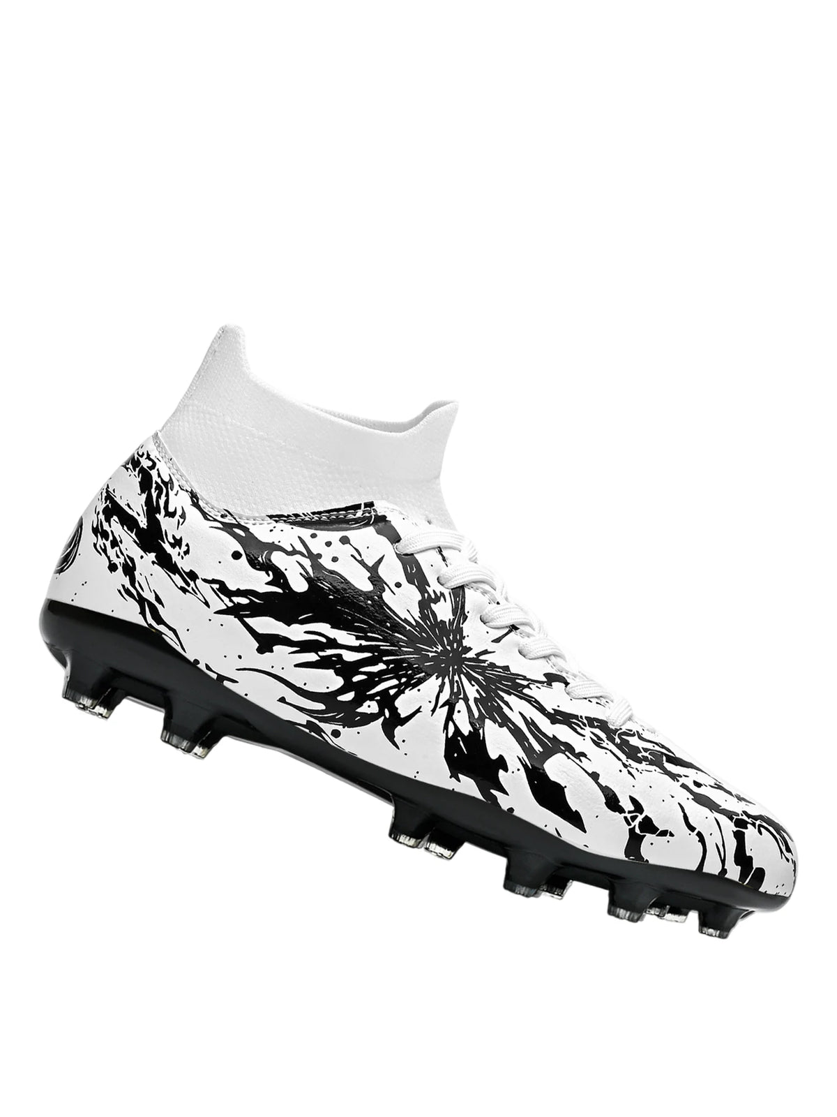 Chaussures de football FG pour hommes adultes, crampons pour terrain ferme, semelle respirante en PU résistante à l'usure pour l'entraînement et la compétition de football sur pelouse en plein air