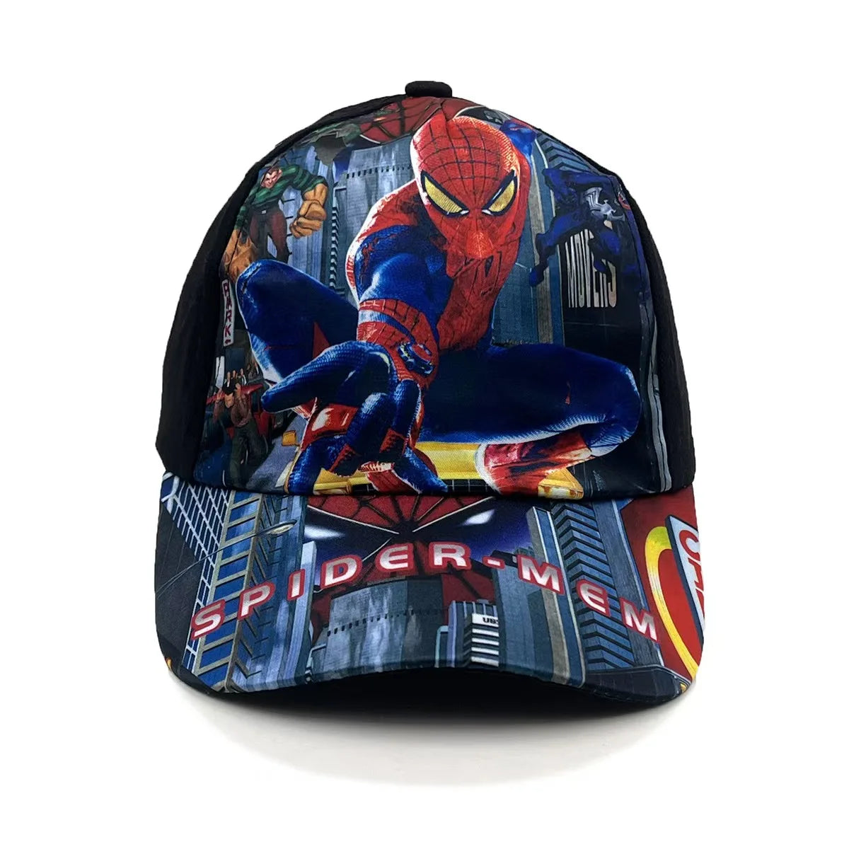 Marvel Spring and Autumn New Children's Anime Spider Man Duck Tongue Hat Sunscreen Sunscreen Hat Baseball Hat