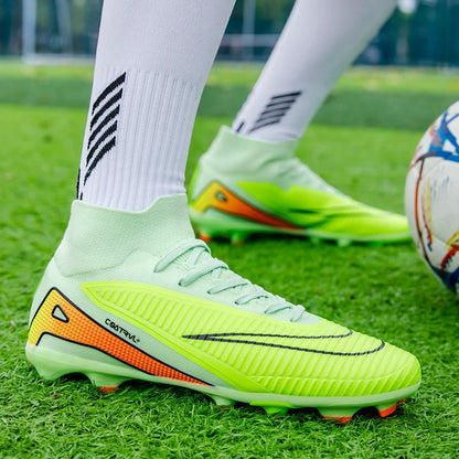 Chaussures de football montantes pour hommes, crampons longs, chaussures de football pour adultes, légères, entraînement sportif professionnel