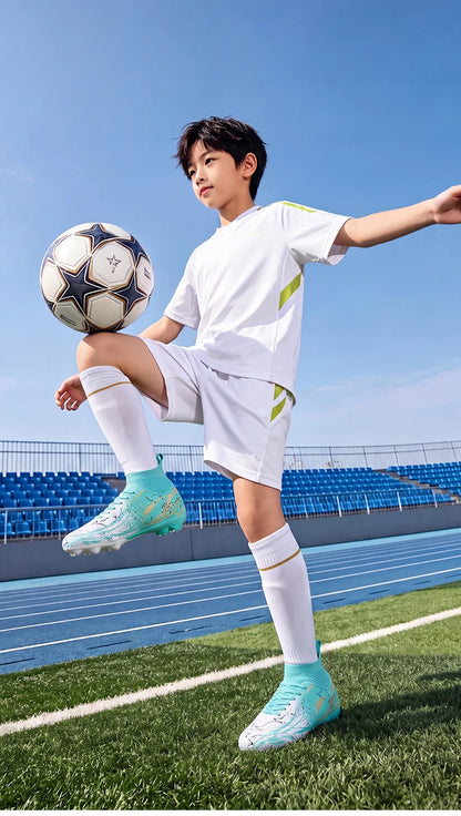 Chaussures de football à crampons FG pour terrain ferme, coupe basse, à lacets, pour hommes, professionnelles, antidérapantes, résistantes à l'usure, pour entraînement sur herbe naturelle