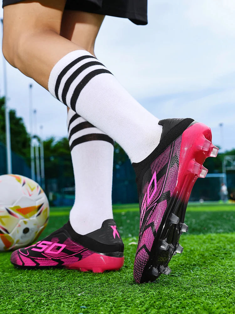 Nouvelles Chaussures de Football pour Hommes Antidérapantes, Crampons de Futsal Intérieur et de Football sur Gazon, Baskets Montantes de Haute Qualité, Meilleures Ventes pour l'Extérieur