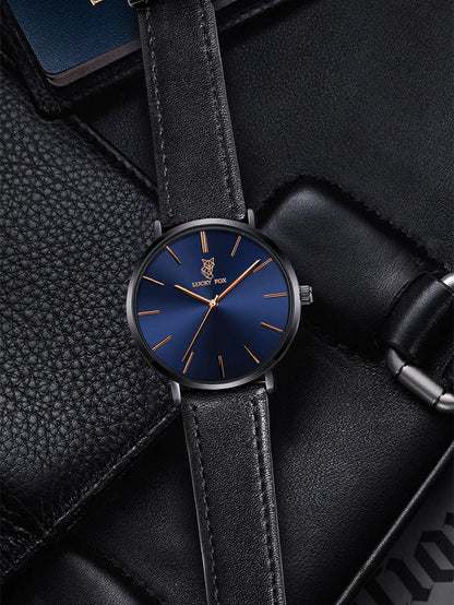 LUCKY FOX Classic Luxury Men Watch Simple Casual Men and Women Round Large Dial Quartz Watch Clock Gifts Men Reloj