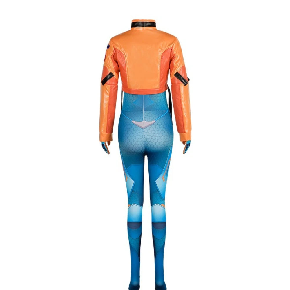 Game Overwatch 2 Juno-cosplaykostuum met pruik, compleet setje, supportheldenkleding, Halloween- en carnavalsoutfit, Juno Teo Minh, dames en meisjes