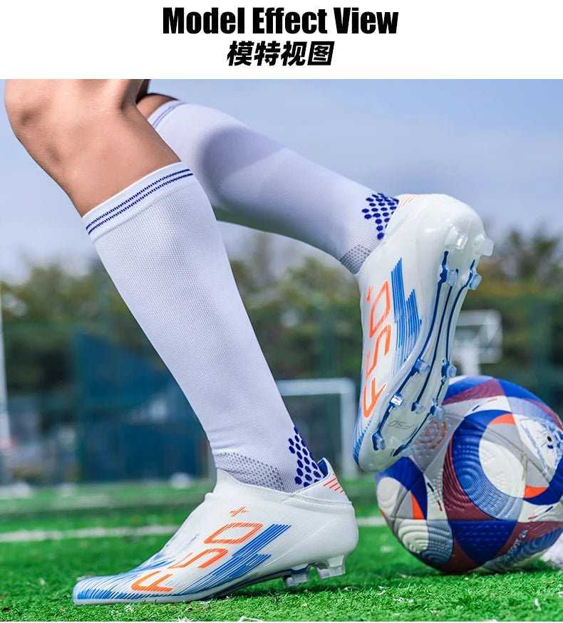 New Men’s Soccer Shoes Grass Football Boots Ultralight Sport Comfortable Indoor Cleats Non-Slip FG Turf Futsal Adult Non-Slip
