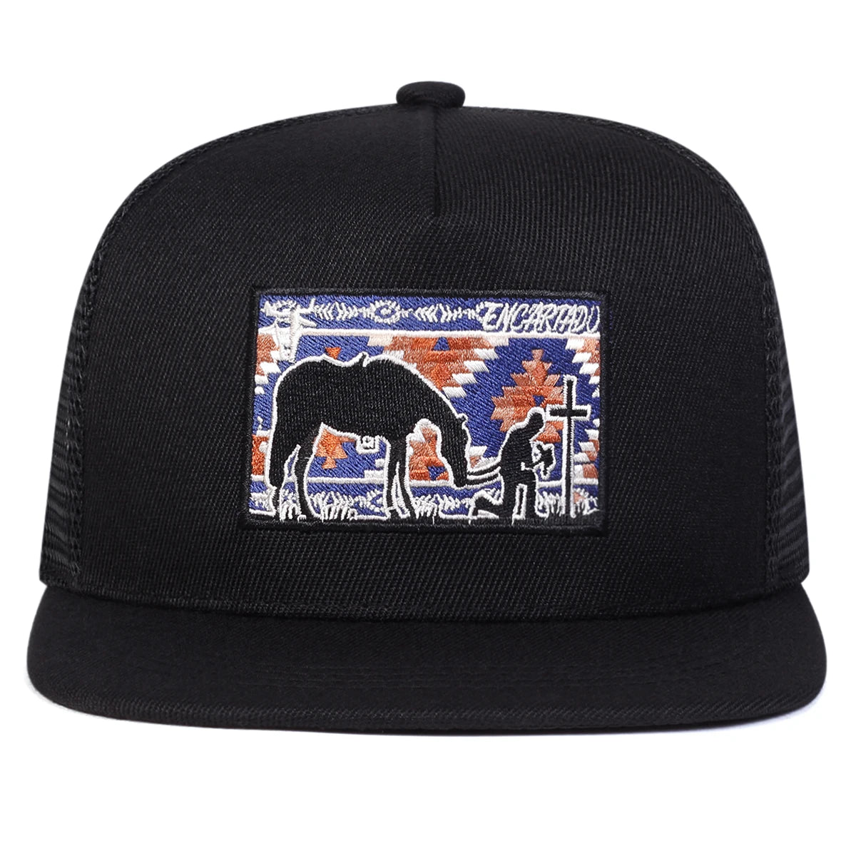 Unisex Horse Cross Embroidery Hip-hop Net Hats Spring Summer Outdoor Adjustable Casual Baseball Caps Sunscreen Hat Sports Cap