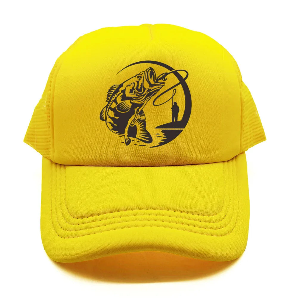 Fiske-skelett-trucker-keps, sommar, herr, cool fiskarkeps, basebollkeps, unisex, utomhus, nätkepsar, MZ-238