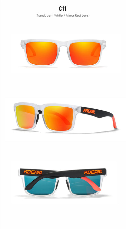 Kdeam High Quality Original Brand Design Polarized Sunglasses for Women Men Fashion Unisex  Trendy Outdoor Eyewear For Couple