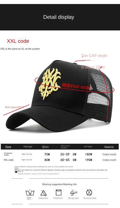 Baseball Hats for Big Head Plus Size Men Women Mesh Outdoors Sport Caps Dad Oversize Trucker Cap 56-60cm 60-65cm