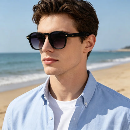 CLOUT GOGGLES Fashion Personality Rivet Sunglasses Women Men Square Frame Outdoor Travel Ultraviolet Protection Sun Glasses