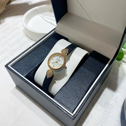 UTHAI Women Watch Light Luxury Brand Shell Faced Diamond Watches Waterproof Leather Strap Ladies Fashion Quartz Wristwatch gift