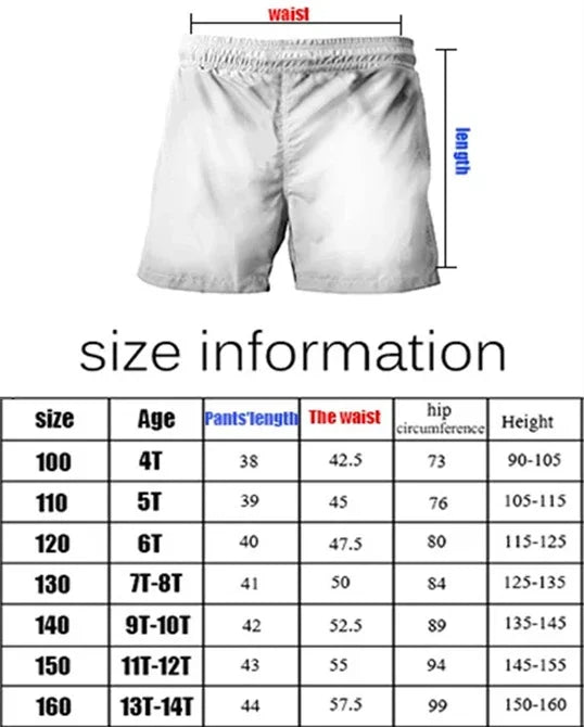 Children's Cotton Summer Shorts with Super Mario Cartoon Pattern, Fashionable and Casual Style, Breathable and Soft Fabric,