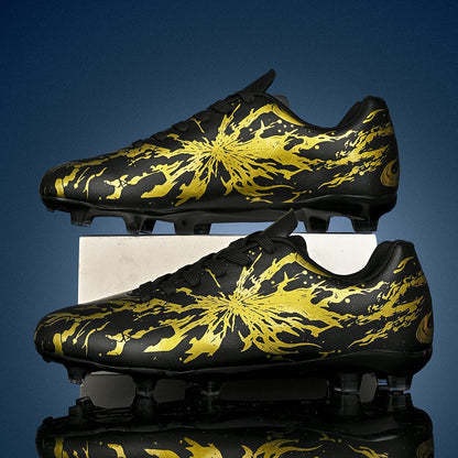 Chaussures de football pour hommes, modèle AG FG Hybrid, avec crampons, tige en PU confortable et semelle absorbant les chocs, idéales pour l’entraînement sur gazon naturel.