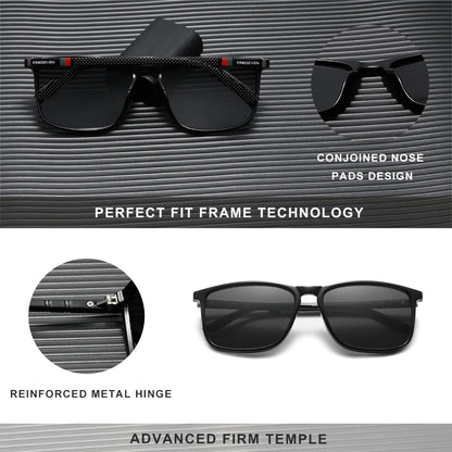 KINGSEVEN Brand Rectangle Sunglasses For Men Women Polarized  Anti-UV400 Glasses Travel Outdoor Sports Eyewear
