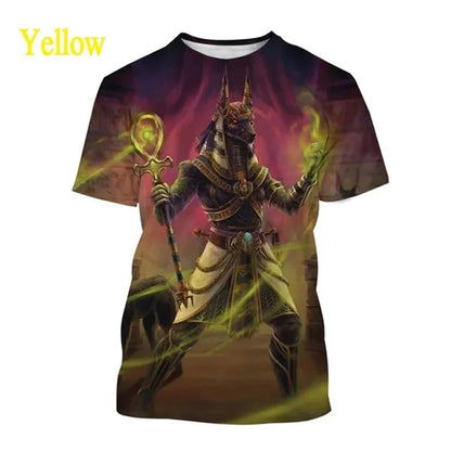 Grim Reaper Anubis T-shirts 3D-tryckt forntida egyptisk gud T-shirt Egyptens öga Farao Mode Harajuku kortärmad T-shirt
