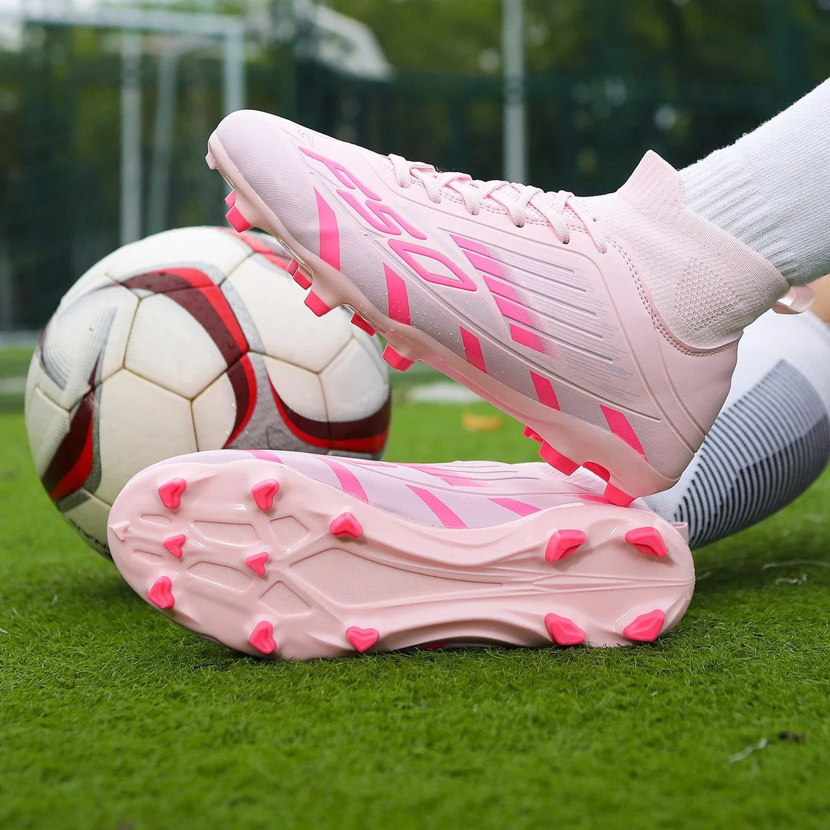 Nouvelles chaussures de football pour hommes, antidérapantes, à la cheville, chaussures de sport TF/FG, chaussures de football professionnelles pour garçons, baskets unisexes confortables