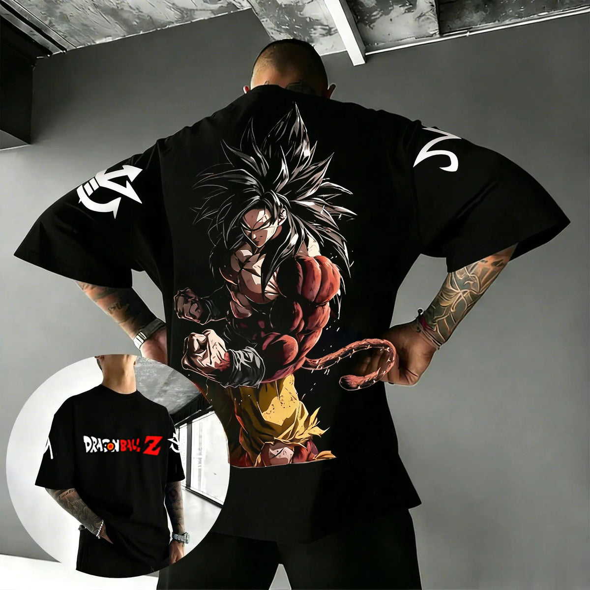 2026 New Hot Anime Dragon Ball Goku Printed Cotton Men's T-shirt Overside American and Women's Breathable Sports Round-neck