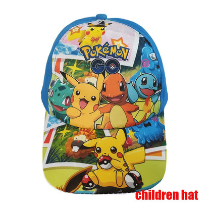 Pokemon Baseball Cap Pikachu Hat Pokemon Cosplay Hip Hop Cap for Girl Boy Children kids Anime Figures Toy Gift Cartoon Hat