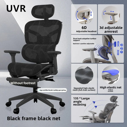 UVR Office Chair Ergonomic Design Armrests Backrest Stool Lift Adjustable Reclining Boss Chair Game Athletic Chair Furniture