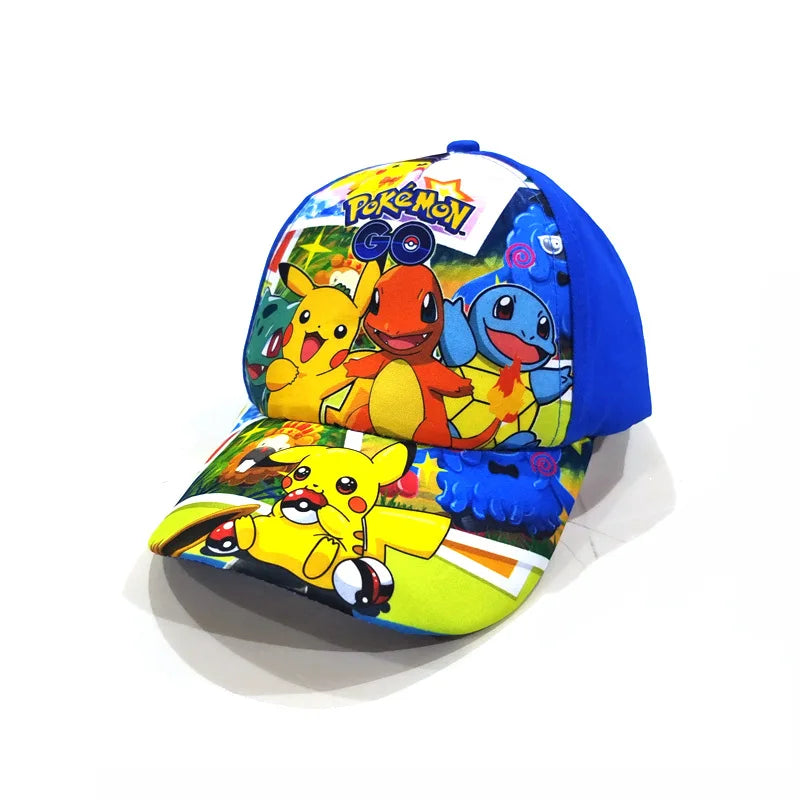 Cartoon Pokemon Baseball Cap Pikachu Hat Adjustable Pokemon Cosplay Hip Hop kids Girls Boys Anime Figure Toys children Gifts
