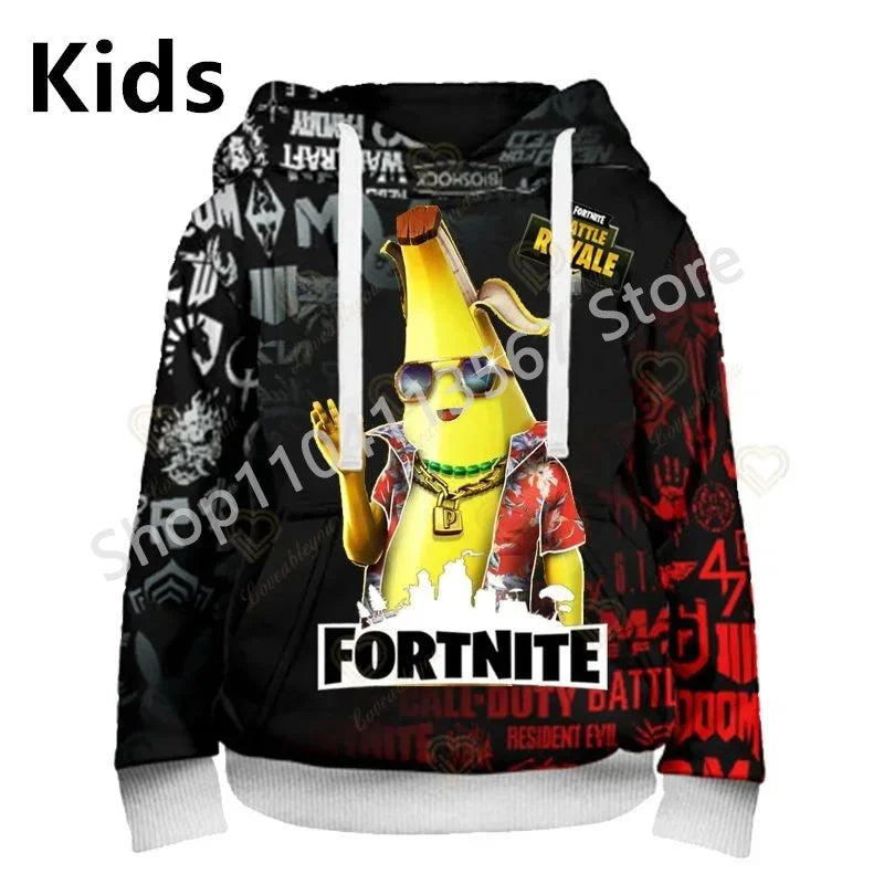 Llama Battle Royale Fortnite Hoodies, 3D Printed Sweatshirts for Men, Women, and Children, Boys and Girls Streetwear Pullover, Green Tops