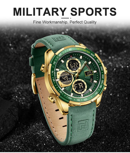 New NAVIFORCE Watches for Men Leather Mens Military Sport Waterproof Watch Quartz WristWatch Chronograph Male Clock